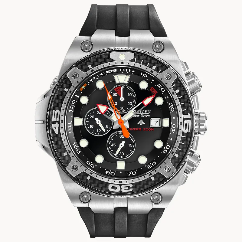 Promaster Depth Meter Chronograph Black Dial Polyurethane Strap Promaster Depth Meter Chronograph Black Dial Polyurethane Strap